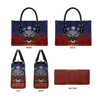 American Samoa Fautasi Leather Bag Pago Pago Aeto and Iseula o le Moana of Fagatogo Red-Blue LT03 - Polynesian Pride