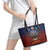 American Samoa Fautasi Leather Tote Bag Pago Pago Aeto and Iseula o le Moana of Fagatogo Red-Blue - Polynesian Pride