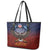 American Samoa Fautasi Leather Tote Bag Pago Pago Aeto and Iseula o le Moana of Fagatogo Red-Blue - Polynesian Pride