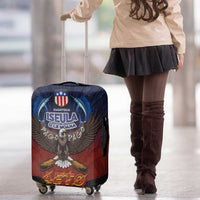 American Samoa Fautasi Luggage Cover Pago Pago Aeto and Iseula o le Moana of Fagatogo Red-Blue LT03 - Polynesian Pride