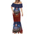 American Samoa Fautasi Mermaid Dress Pago Pago Aeto and Iseula o le Moana of Fagatogo Red-Blue - Polynesian Pride