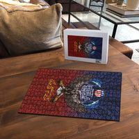 American Samoa Fautasi Puzzle Pago Pago Aeto and Iseula o le Moana of Fagatogo Red-Blue LT03 - Polynesian Pride
