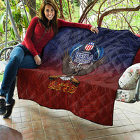 American Samoa Fautasi Quilt Pago Pago Aeto and Iseula o le Moana of Fagatogo Red-Blue LT03 - Polynesian Pride