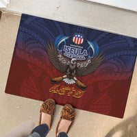 American Samoa Fautasi Rubber Doormat Pago Pago Aeto and Iseula o le Moana of Fagatogo Red-Blue LT03 - Polynesian Pride