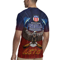 American Samoa Fautasi Rugby Jersey Pago Pago Aeto and Iseula o le Moana of Fagatogo Red-Blue LT03 - Polynesian Pride