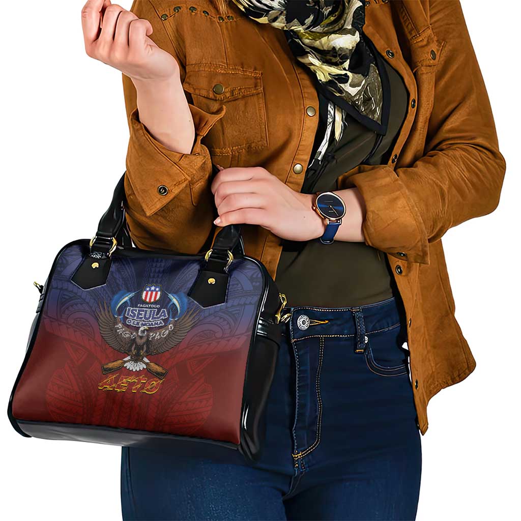 American Samoa Fautasi Shoulder Handbag Pago Pago Aeto and Iseula o le Moana of Fagatogo Red-Blue LT03 - Polynesian Pride