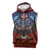 American Samoa Fautasi Sleeveless Hoodie Pago Pago Aeto and Iseula o le Moana of Fagatogo Red-Blue - Polynesian Pride