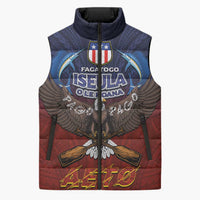 American Samoa Fautasi Sleeveless Puffer Jacket Pago Pago Aeto and Iseula o le Moana of Fagatogo Red-Blue LT03 Unisex Blue - Polynesian Pride