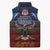 American Samoa Fautasi Sleeveless Puffer Jacket Pago Pago Aeto and Iseula o le Moana of Fagatogo Red-Blue - Polynesian Pride