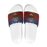 American Samoa Fautasi Slide Sandals Pago Pago Aeto and Iseula o le Moana of Fagatogo Red-Blue LT03 Blue - Polynesian Pride
