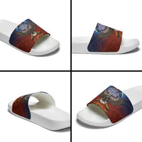 American Samoa Fautasi Slide Sandals Pago Pago Aeto and Iseula o le Moana of Fagatogo Red-Blue LT03 - Polynesian Pride
