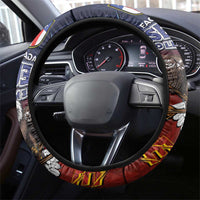 American Samoa Fautasi Steering Wheel Cover Pago Pago Aeto and Iseula o le Moana of Fagatogo Red-Blue LT03 - Polynesian Pride