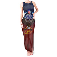 American Samoa Fautasi Tank Maxi Dress Pago Pago Aeto and Iseula o le Moana of Fagatogo Red-Blue LT03 Women Blue - Polynesian Pride