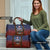 American Samoa Fautasi Travel Bag Pago Pago Aeto and Iseula o le Moana of Fagatogo Red-Blue - Polynesian Pride