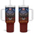 American Samoa Fautasi Tumbler With Handle Pago Pago Aeto and Iseula o le Moana of Fagatogo Red-Blue - Polynesian Pride
