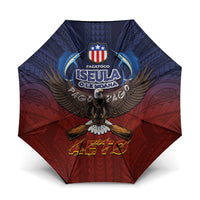American Samoa Fautasi Umbrella Pago Pago Aeto and Iseula o le Moana of Fagatogo Red-Blue LT03 One Size Folded 11.42 inch Opened Diameter 37.4 inch Blue - Polynesian Pride