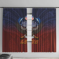 American Samoa Fautasi Window Curtain Pago Pago Aeto and Iseula o le Moana of Fagatogo Red-Blue LT03 With Hooks Blue - Polynesian Pride