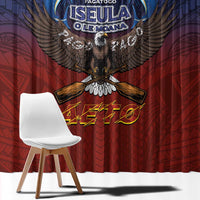 American Samoa Fautasi Window Curtain Pago Pago Aeto and Iseula o le Moana of Fagatogo Red-Blue LT03 - Polynesian Pride