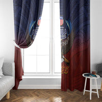 American Samoa Fautasi Window Curtain Pago Pago Aeto and Iseula o le Moana of Fagatogo Red-Blue LT03 - Polynesian Pride
