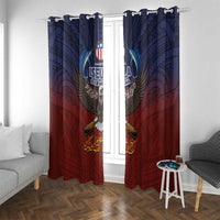 American Samoa Fautasi Window Curtain Pago Pago Aeto and Iseula o le Moana of Fagatogo Red-Blue LT03 With Grommets Blue - Polynesian Pride