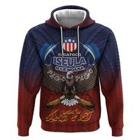 American Samoa Fautasi Zip Hoodie Pago Pago Aeto and Iseula o le Moana of Fagatogo Red-Blue LT03 Pullover Hoodie Blue - Polynesian Pride