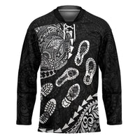 Hawaii Running Hockey Jersey Polynesian Tribal Tattoo LT03 Unisex Black - Polynesian Pride