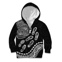Hawaii Running Kid Hoodie Polynesian Tribal Tattoo LT03 Zip Hoodie Black - Polynesian Pride