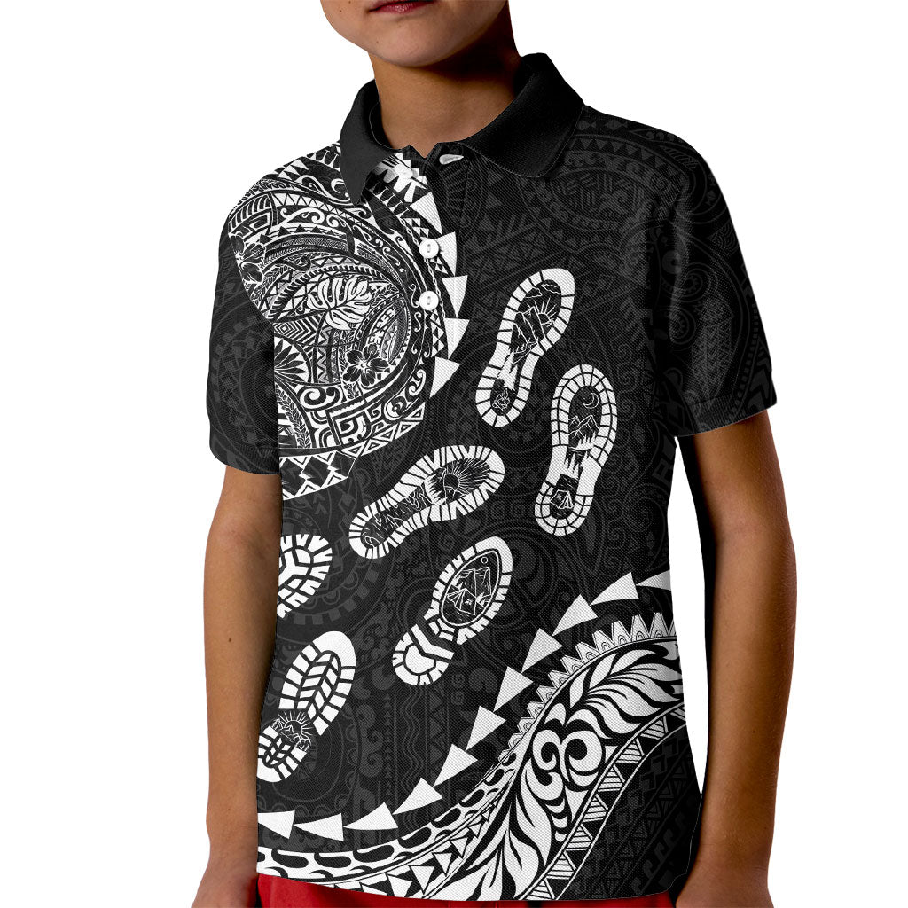 Hawaii Running Kid Polo Shirt Polynesian Tribal Tattoo LT03 Kid Black - Polynesian Pride
