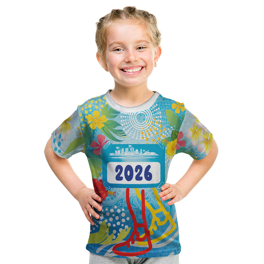 Personalized Hawaii Marathon Kid T Shirt Polynesian Motif Tropical Style LT03 Multicolor - Polynesian Pride
