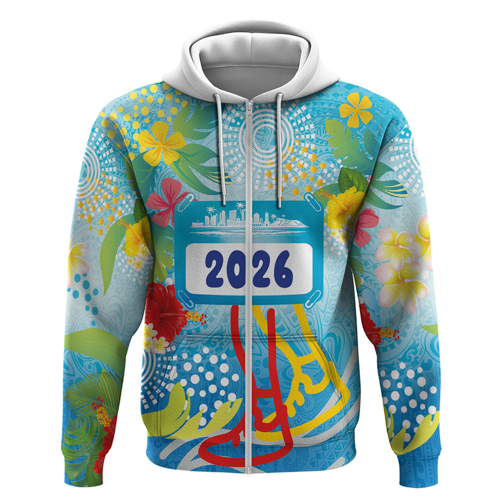 Personalized Hawaii Marathon Zip Hoodie Polynesian Motif Tropical Style LT03 Zip Hoodie Multicolor - Polynesian Pride