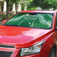 Hawaii Rainbow Warriors Auto Sun Shade Polynesian Motif Green Color LT03 - Polynesian Pride