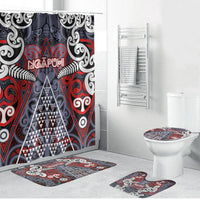 Aotearoa Iwi Ngapuhi Bathroom Set Maori Motif Tribal LT03 Bathroom Set (4 pcs) Multicolor - Polynesian Pride