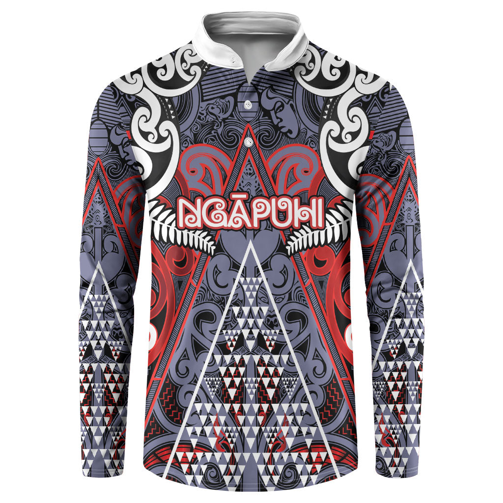 Personalised Aotearoa Iwi Ngapuhi Button Sweatshirt Maori Motif Tribal LT03 Multicolor - Polynesian Pride