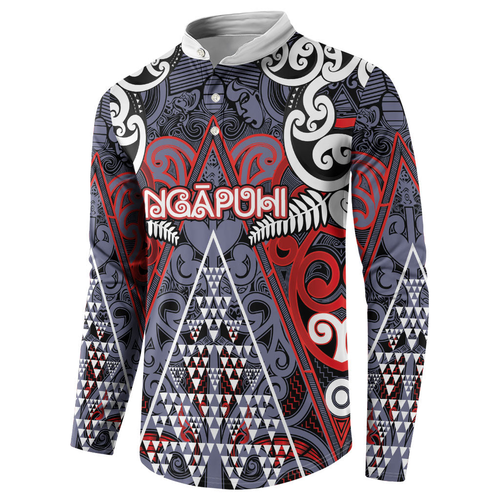 Personalised Aotearoa Iwi Ngapuhi Button Sweatshirt Maori Motif Tribal LT03 - Polynesian Pride