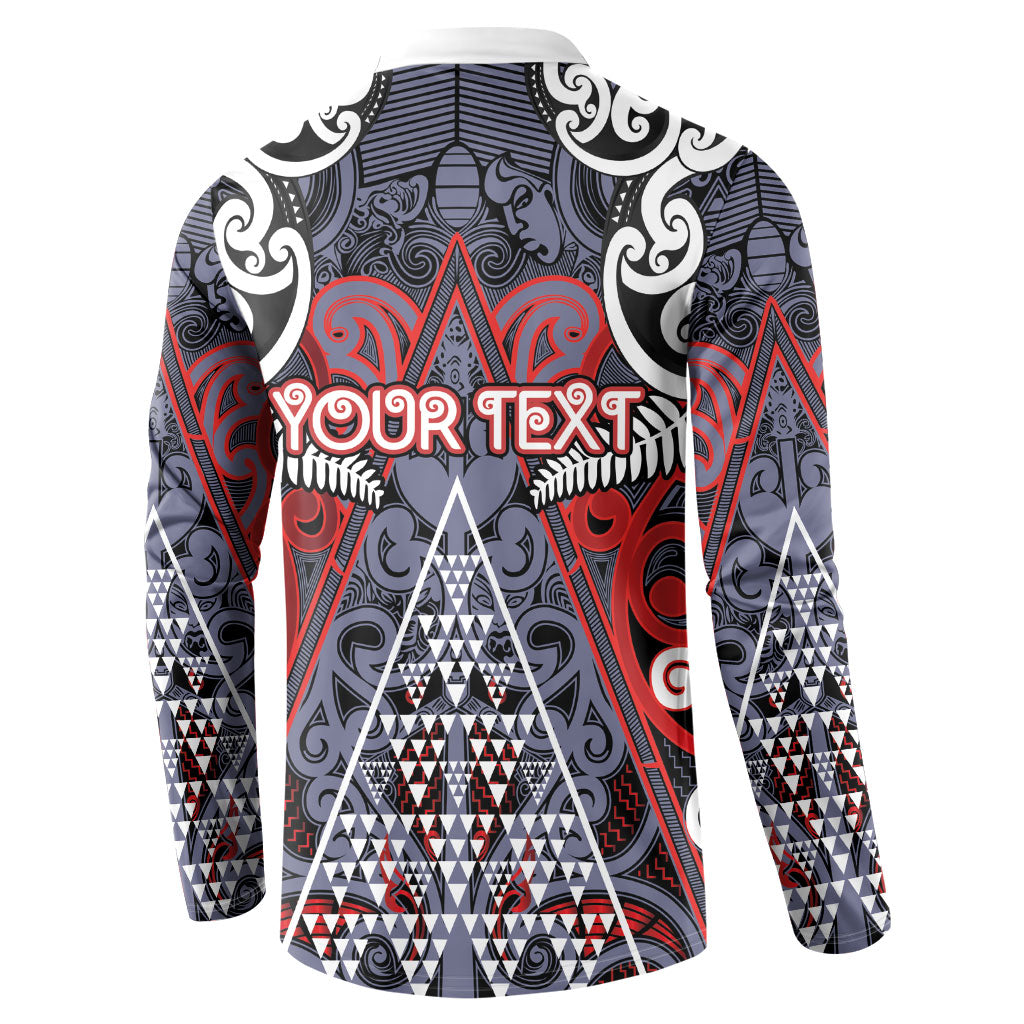 Personalised Aotearoa Iwi Ngapuhi Button Sweatshirt Maori Motif Tribal LT03 - Polynesian Pride
