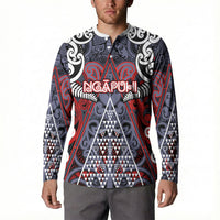 Personalised Aotearoa Iwi Ngapuhi Button Sweatshirt Maori Motif Tribal LT03 - Polynesian Pride