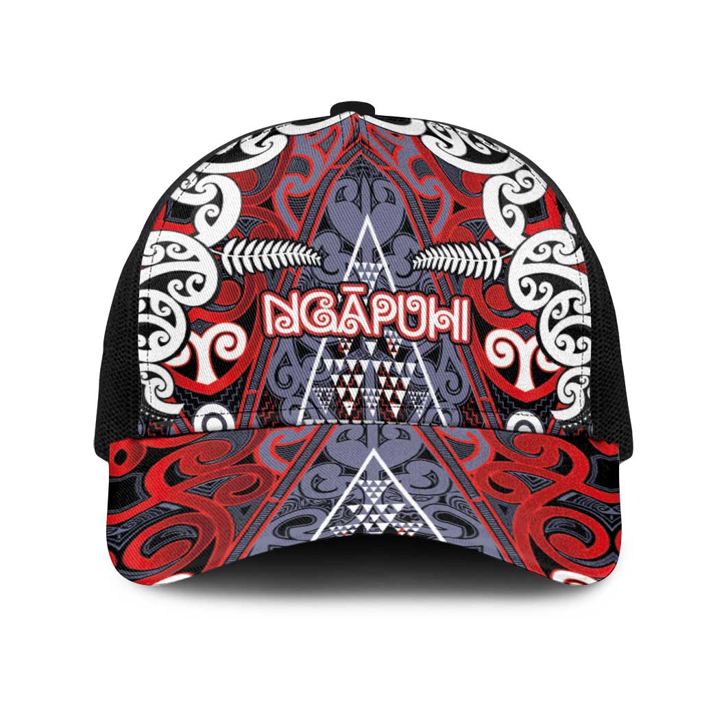 Aotearoa Iwi Ngapuhi Mesh Trucker Cap Maori Motif Tribal LT03 One Size Black Multicolor - Polynesian Pride