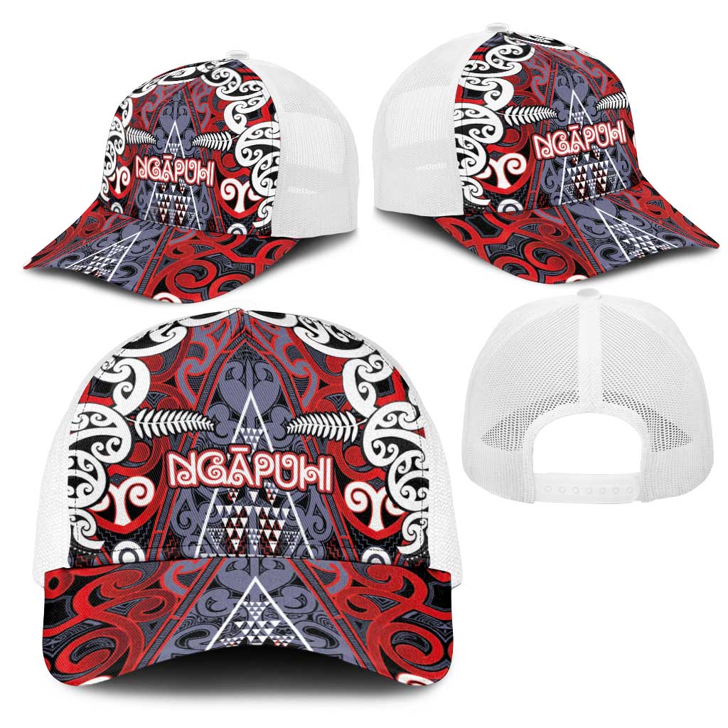 Aotearoa Iwi Ngapuhi Mesh Trucker Cap Maori Motif Tribal LT03 - Polynesian Pride