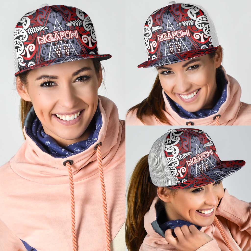 Aotearoa Iwi Ngapuhi Mesh Trucker Cap Maori Motif Tribal LT03 - Polynesian Pride