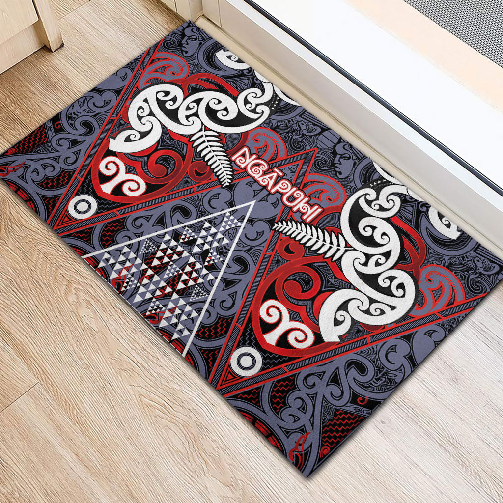 Aotearoa Iwi Ngapuhi Rubber Doormat Maori Motif Tribal LT03 - Polynesian Pride