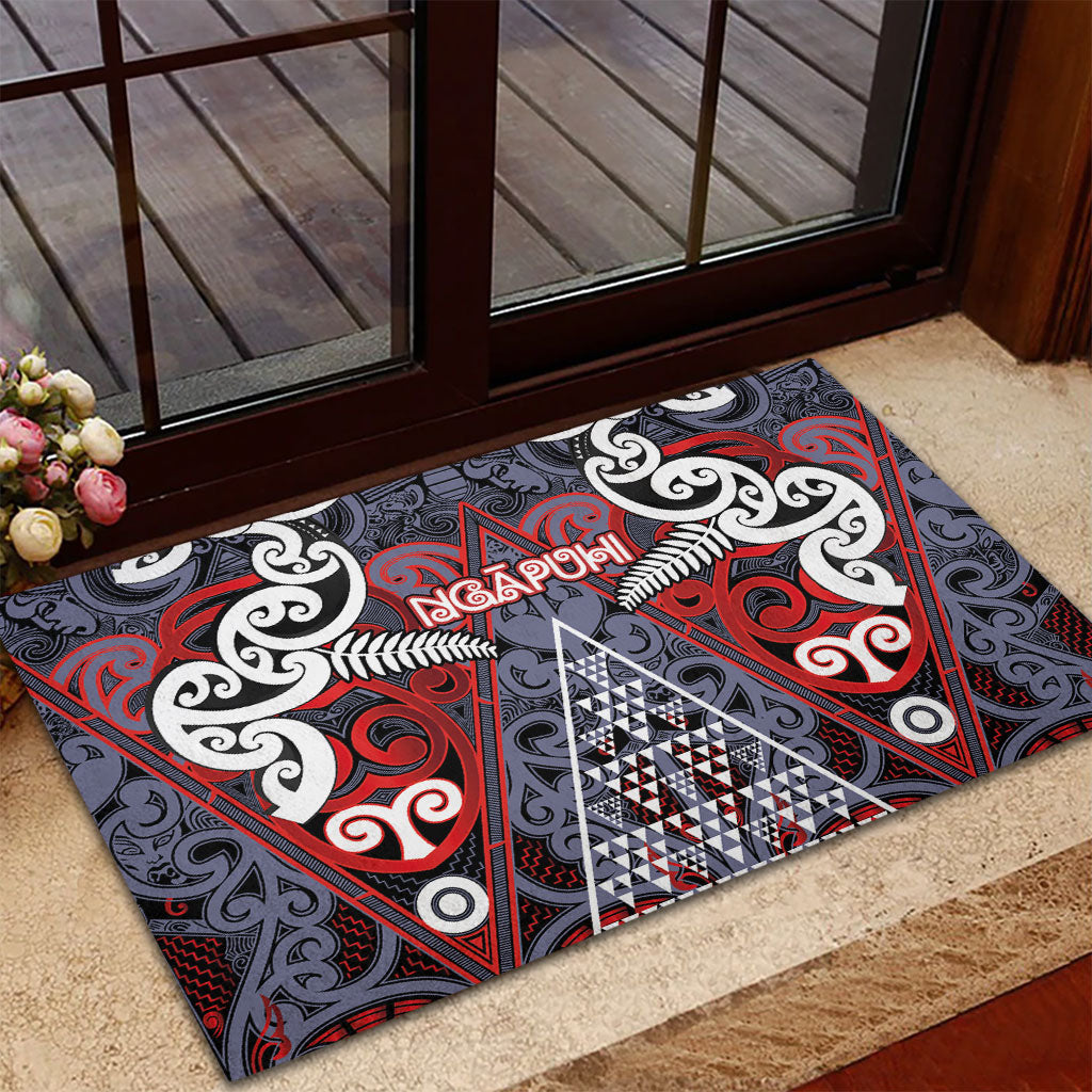 Aotearoa Iwi Ngapuhi Rubber Doormat Maori Motif Tribal LT03 - Polynesian Pride