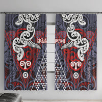 Aotearoa Iwi Ngapuhi Window Curtain Maori Motif Tribal LT03 With Hooks Multicolor - Polynesian Pride