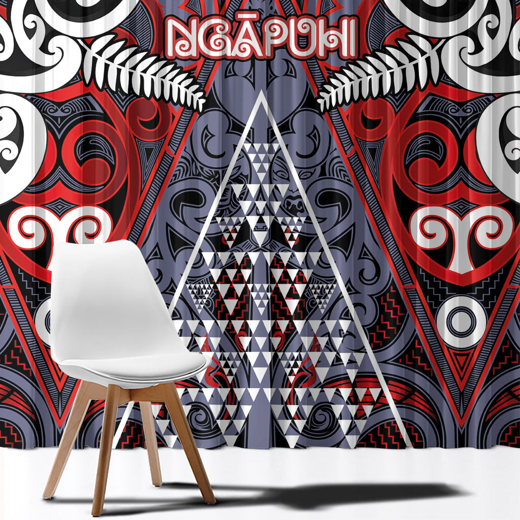 Aotearoa Iwi Ngapuhi Window Curtain Maori Motif Tribal LT03 - Polynesian Pride