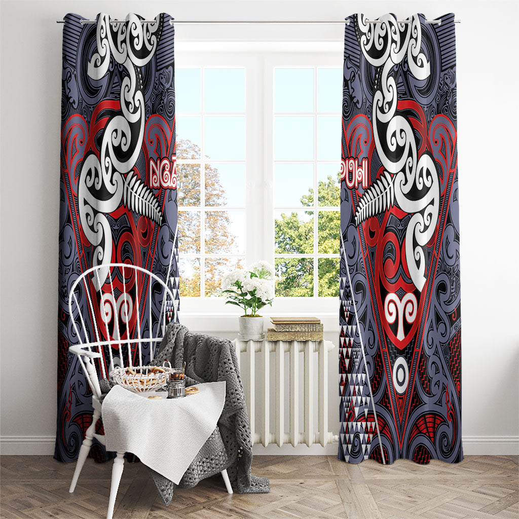 Aotearoa Iwi Ngapuhi Window Curtain Maori Motif Tribal LT03 - Polynesian Pride