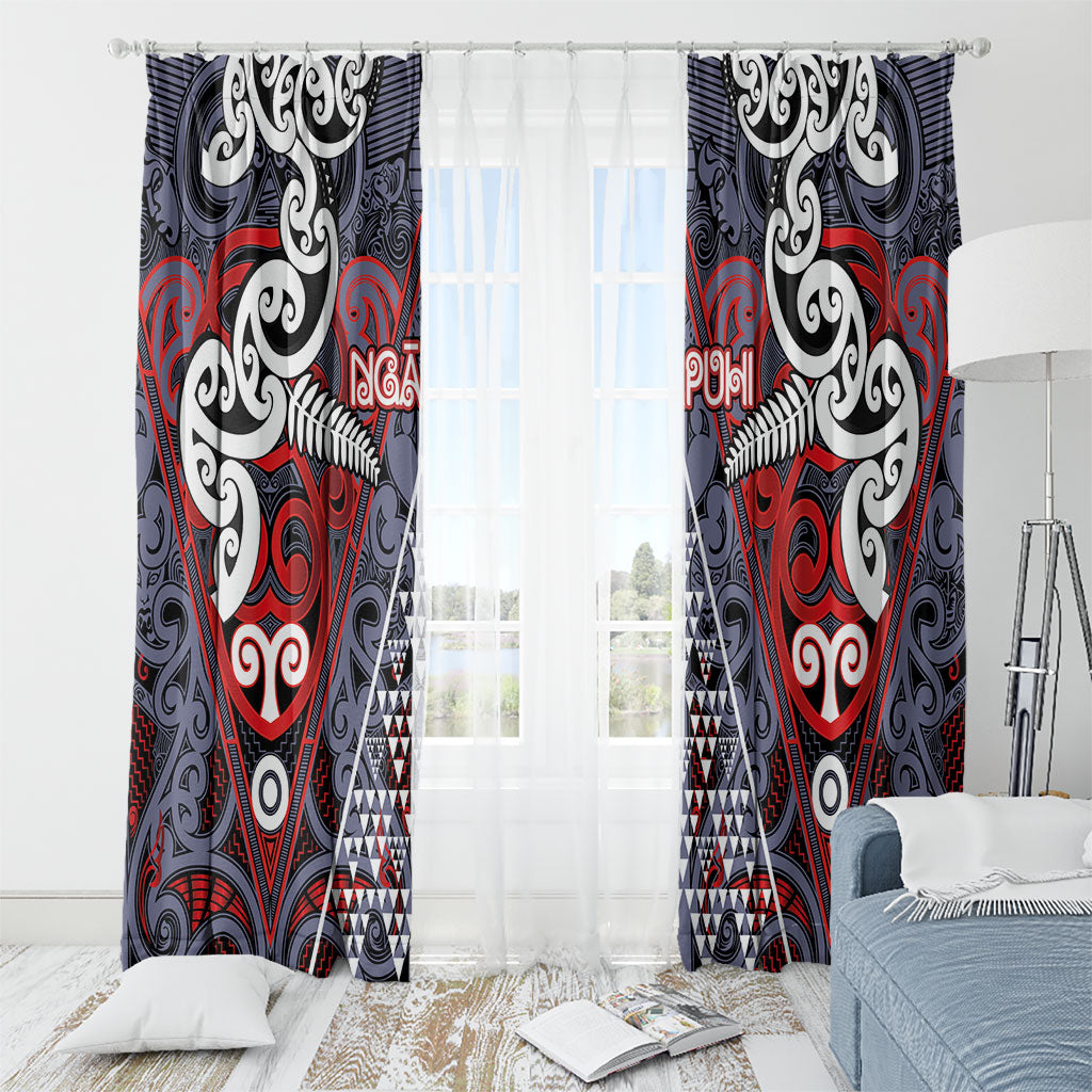 Aotearoa Iwi Ngapuhi Window Curtain Maori Motif Tribal LT03 - Polynesian Pride