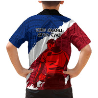 Samoa Rugby Family Matching Mermaid Dress and Hawaiian Shirt Siva Tau Dance Polynesian Tattoo Brush Style LT03 - Polynesian Pride