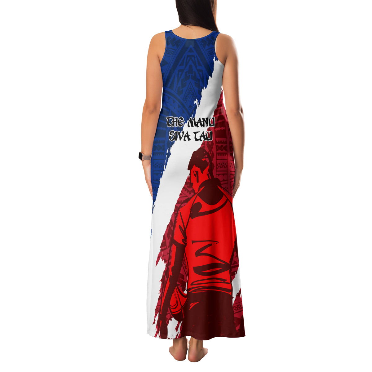 Samoa Rugby Family Matching Tank Maxi Dress and Hawaiian Shirt Siva Tau Dance Polynesian Tattoo Brush Style LT03 - Polynesian Pride