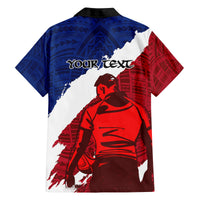 Custom Samoa Rugby Family Matching Long Sleeve Bodycon Dress and Hawaiian Shirt Siva Tau Dance Polynesian Tattoo Brush Style LT03 - Polynesian Pride