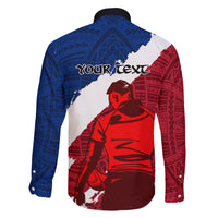 Custom Samoa Rugby Family Matching Long Sleeve Bodycon Dress and Hawaiian Shirt Siva Tau Dance Polynesian Tattoo Brush Style LT03 - Polynesian Pride