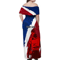 Custom Samoa Rugby Family Matching Off Shoulder Maxi Dress and Hawaiian Shirt Siva Tau Dance Polynesian Tattoo Brush Style LT03 - Polynesian Pride